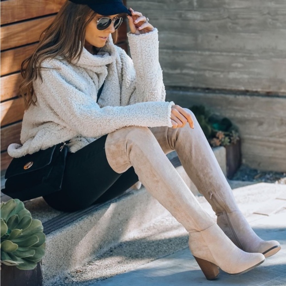 Vici Tayla Faux Suede Boot - Nude